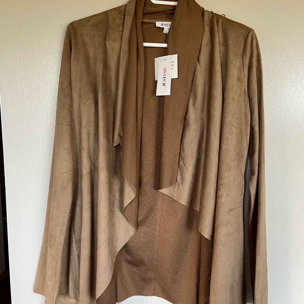 Suede cardigan
